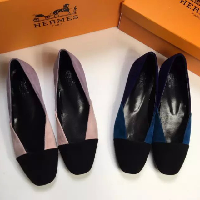 2016 hermes new arrivals women Flats shoes in Velvet