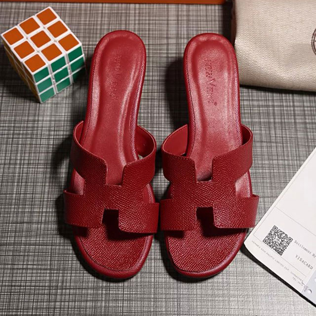 2016 hermes new arrivals women Slippers in Calfskin leather