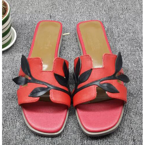 2016 hermes new arrivals women Slippers in Calfskin leather