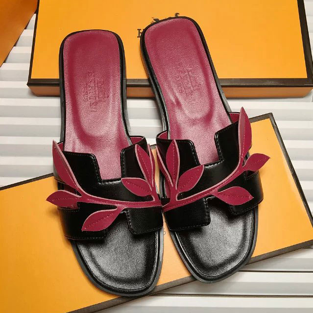 2016 hermes new arrivals women Slippers in Calfskin leather