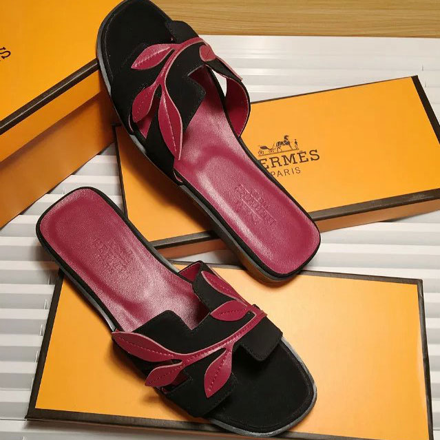 2016 hermes new arrivals women Slippers in Calfskin leather