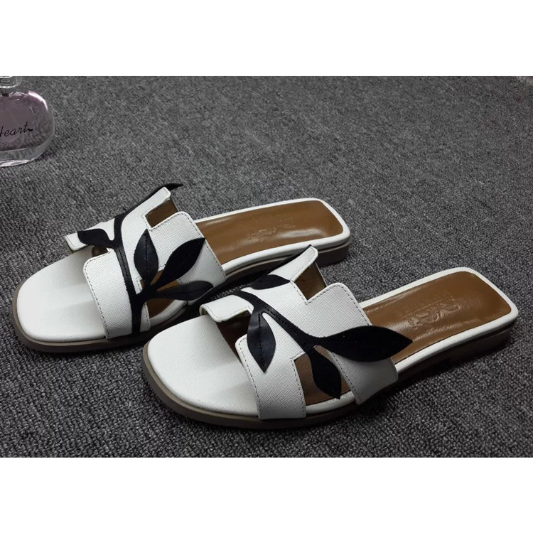 2016 hermes new arrivals women Slippers in Calfskin leather