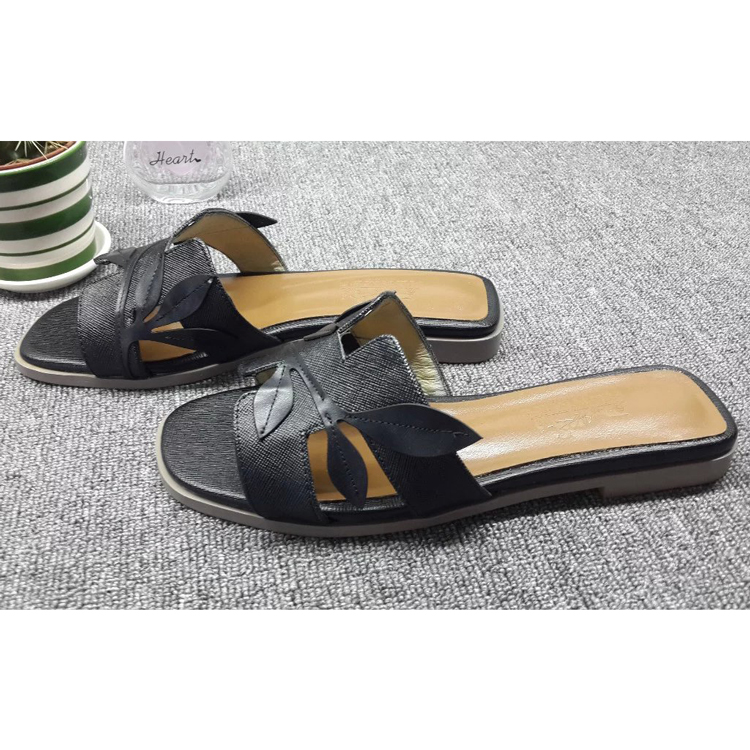 2016 hermes new arrivals women Slippers in Calfskin leather