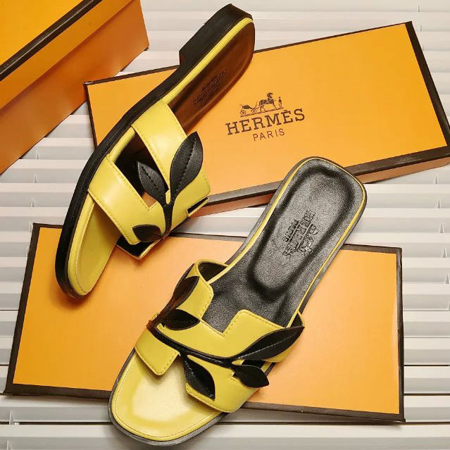 2016 hermes new arrivals women Slippers in Calfskin leather