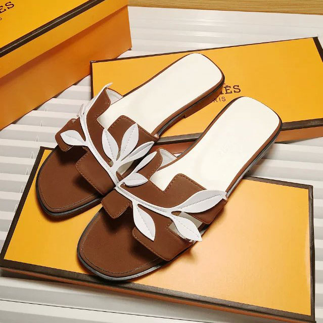 2016 hermes new arrivals women Slippers in Calfskin leather