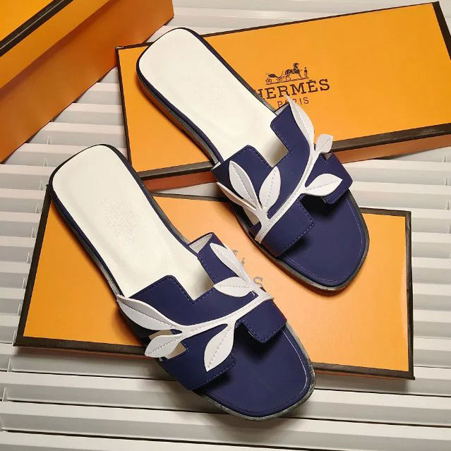 2016 hermes new arrivals women Slippers in Calfskin leather