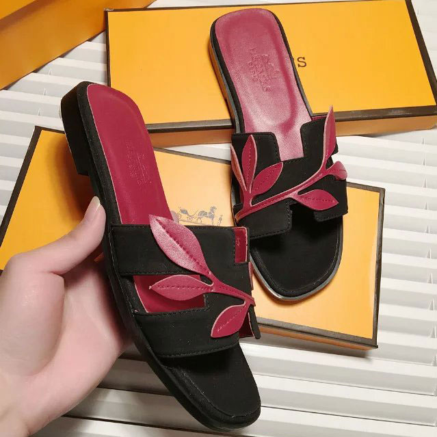 2016 hermes new arrivals women Slippers in Calfskin leather