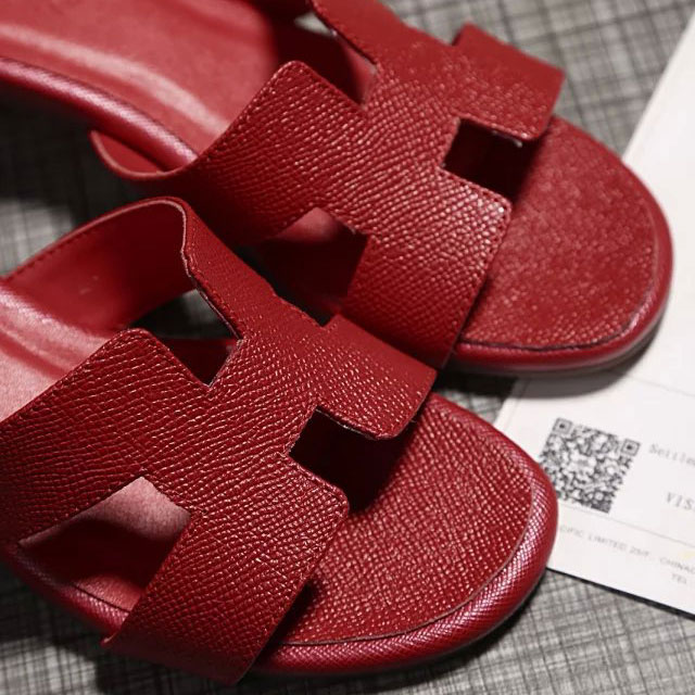 2016 hermes new arrivals women Slippers in Calfskin leather