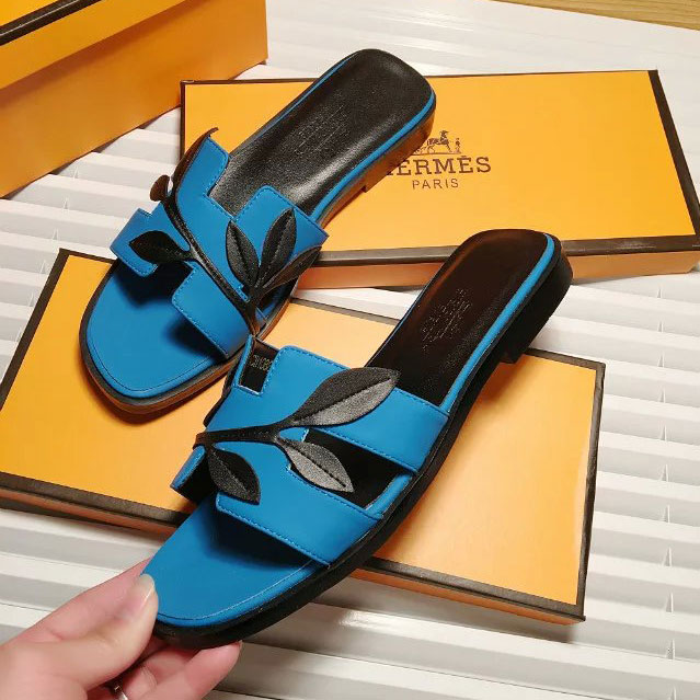 2016 hermes new arrivals women Slippers in Calfskin leather