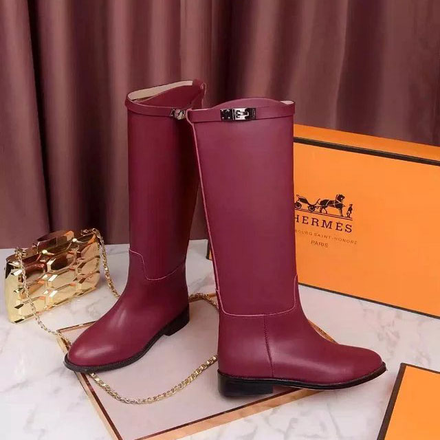 2016 hermes women Boots in Calfskin leather