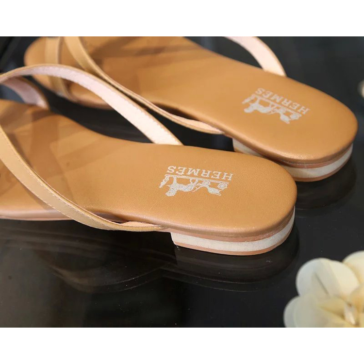 2016 hermes women Flip-flops in Sheepskin leather