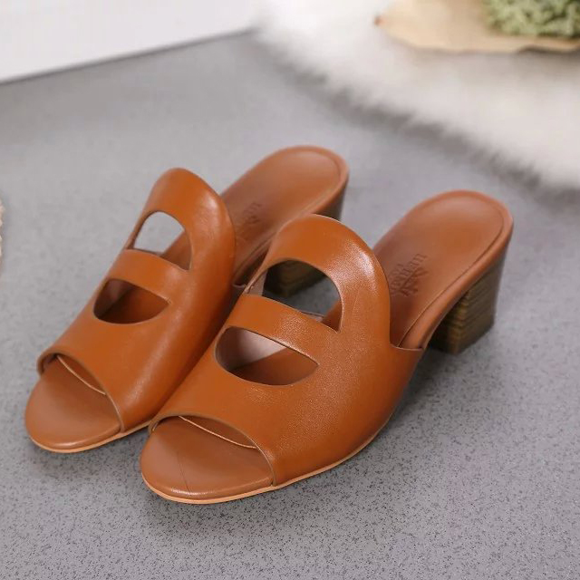 2016 hermes women Sandals in Calfskin leather Heel Height 5cm