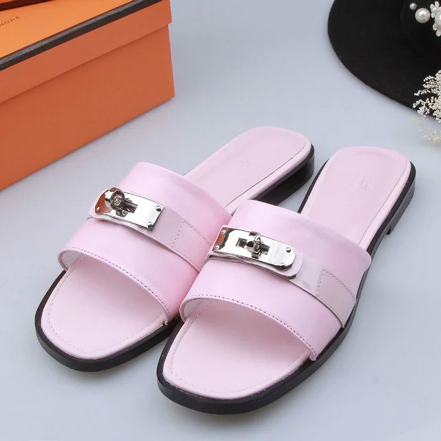 2016 hermes women Slippers in Calfskin leather