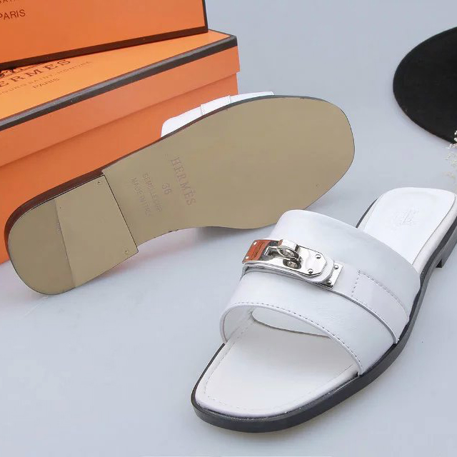 2016 hermes women Slippers in Calfskin leather