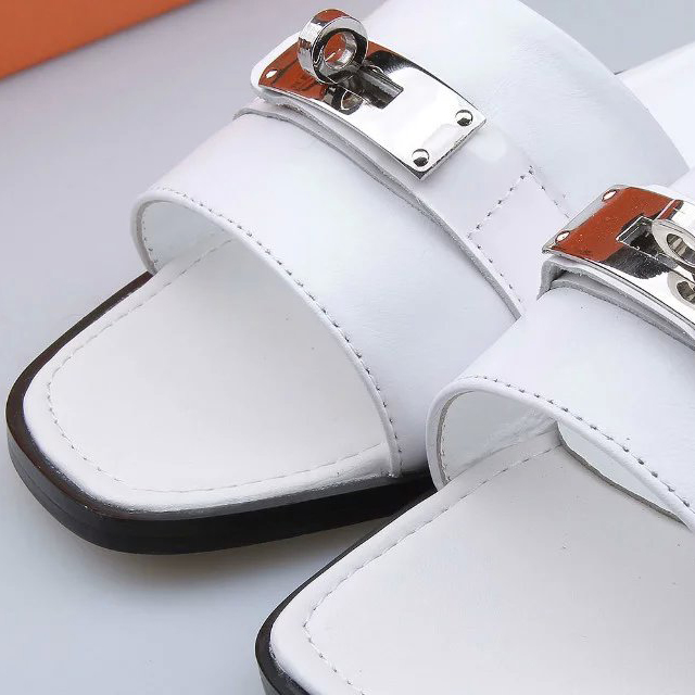 2016 hermes women Slippers in Calfskin leather