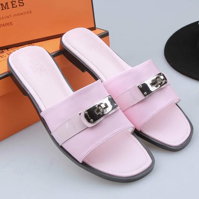 2016 hermes women Slippers in Calfskin leather