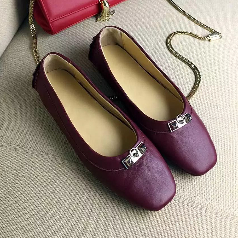 2016 hermes women shoes in Calfskin leather