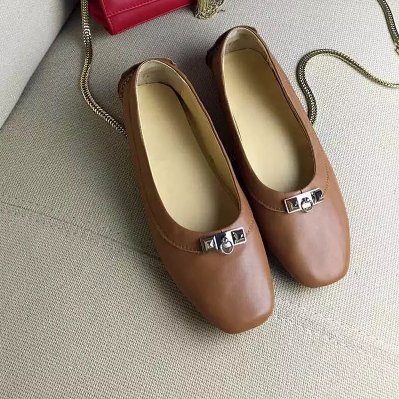 2016 hermes women shoes in Calfskin leather