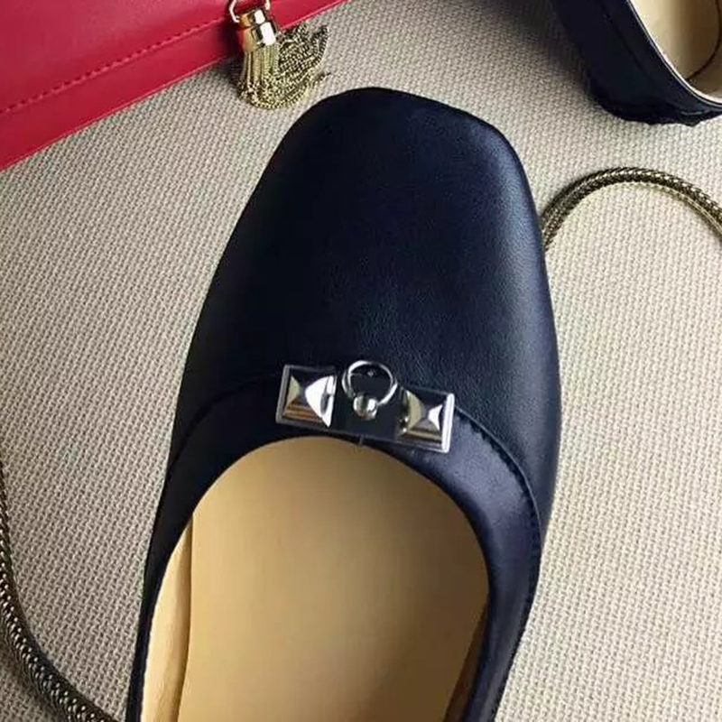 2016 hermes women shoes in Calfskin leather