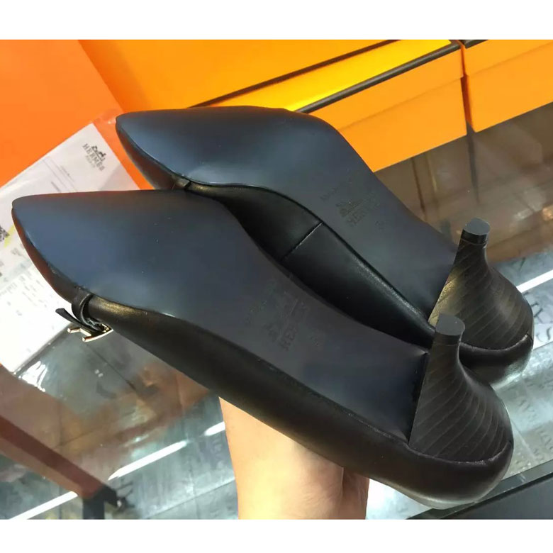 2016 hermes women shoes in calfskin leather 5CM