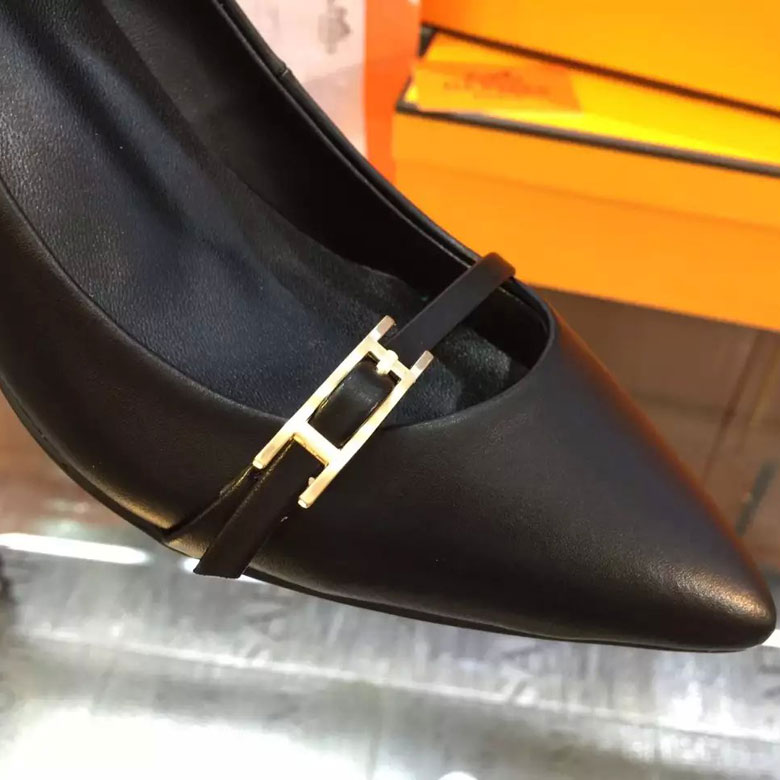 2016 hermes women shoes in calfskin leather 5CM