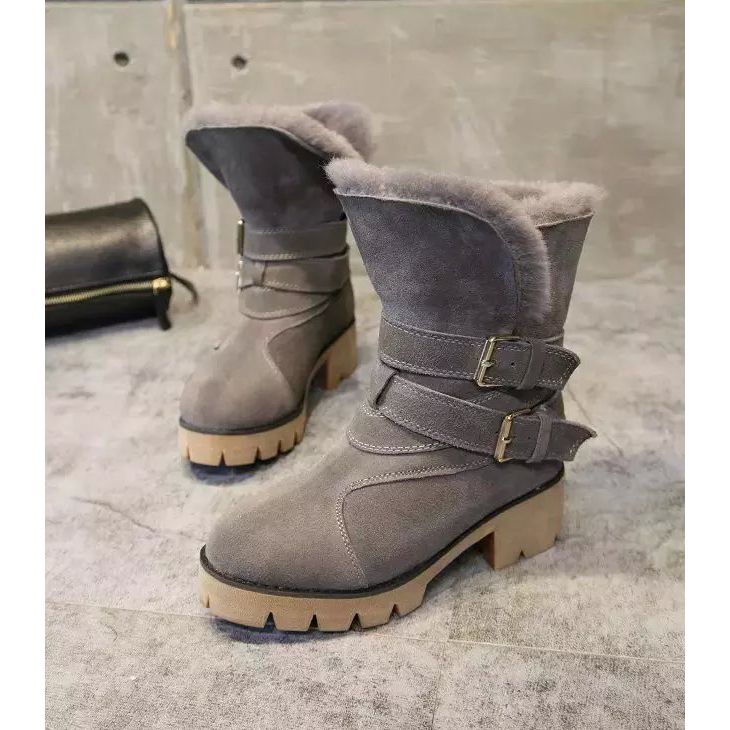 2016 latest Burberry women Nubuck Leather Snow Boots