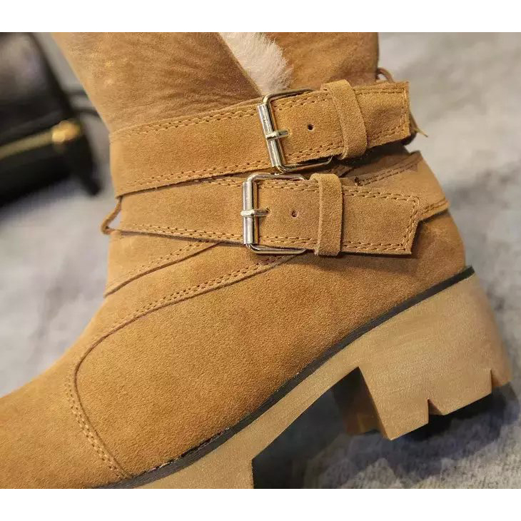 2016 latest Burberry women Nubuck Leather Snow Boots