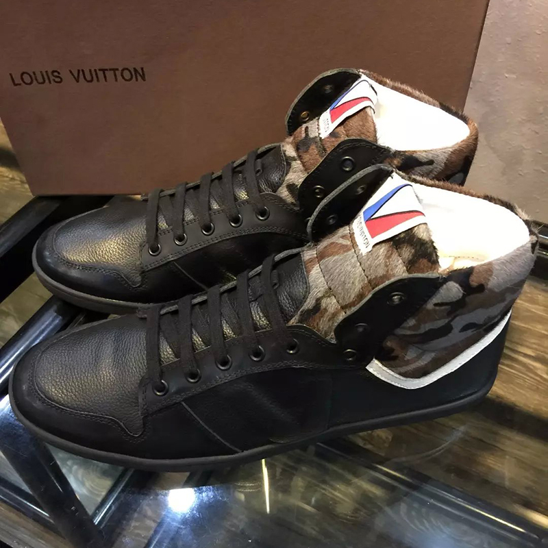 2016 louis vuitton Calfskin leather Men classic Lace-up sneaker