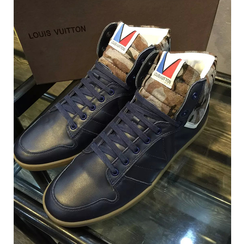 2016 louis vuitton Calfskin leather Men classic Lace-up sneaker