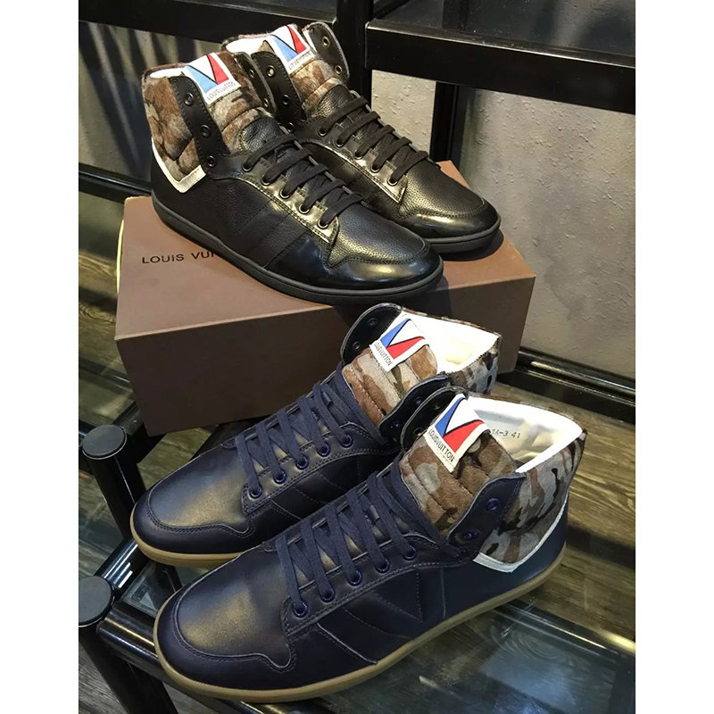 2016 louis vuitton Calfskin leather Men classic Lace-up sneaker