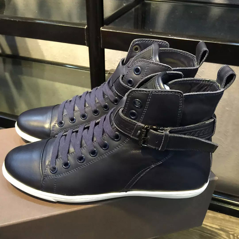 2016 louis vuitton Calfskin leather Men classic Lace-up sneaker