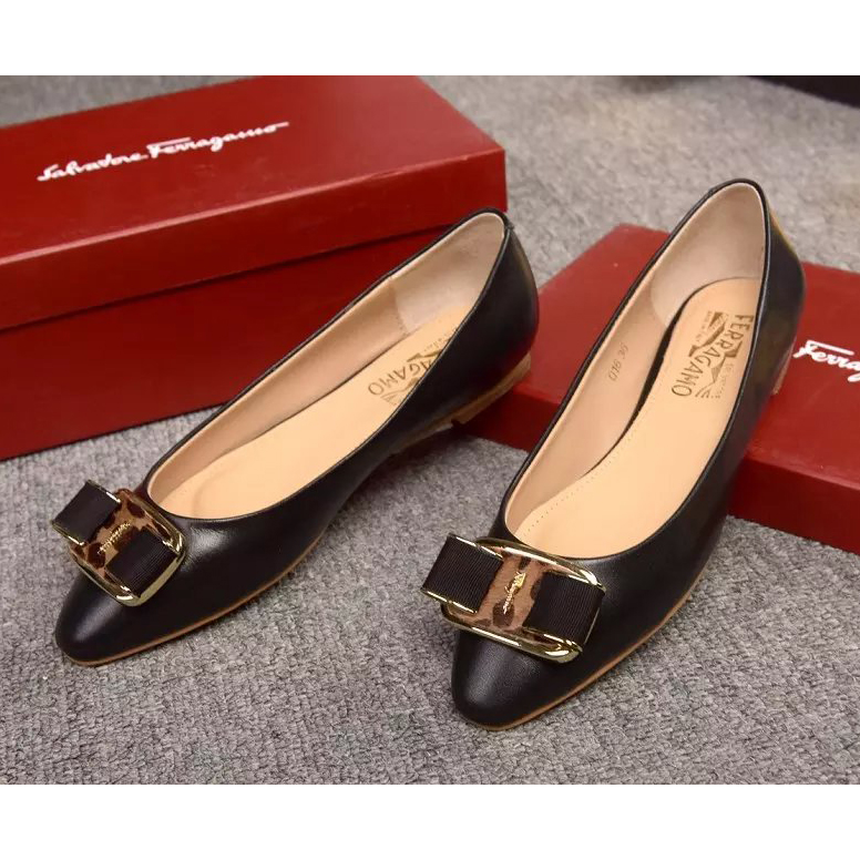 2016 new arrivals Ferragamo calfskin leather flat shoes