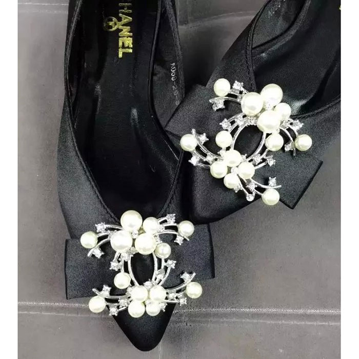 2016 new arrivals Flats shoes in Silk With Rhinestone buckle