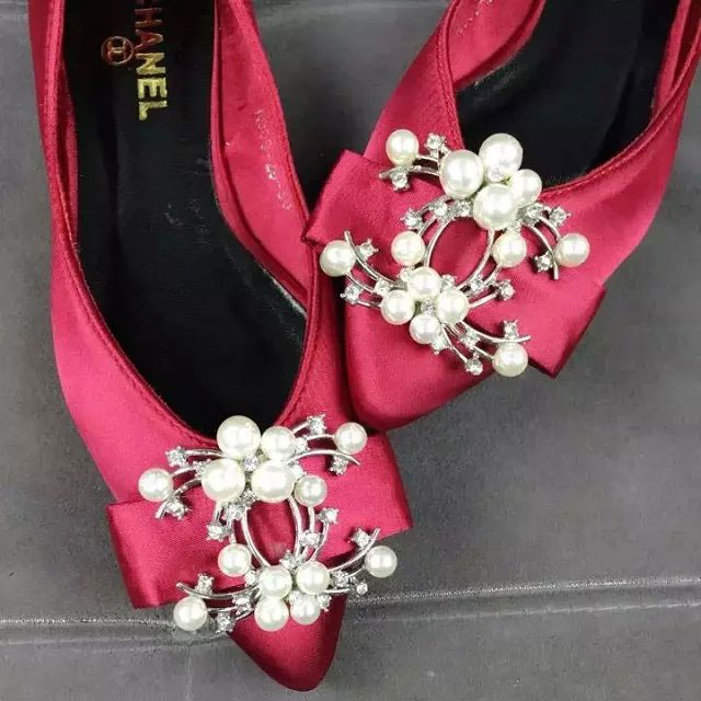 2016 new arrivals Flats shoes in Silk With Rhinestone buckle