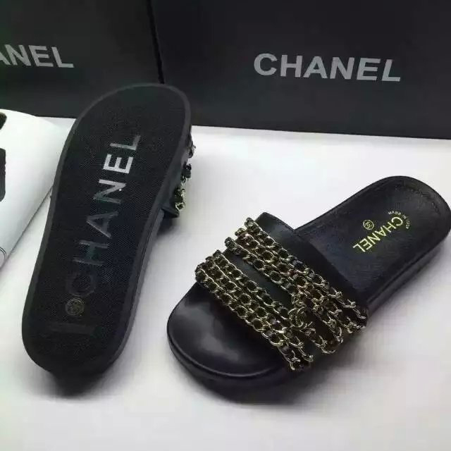 2016 new arrivals chanle Slippers with Chain