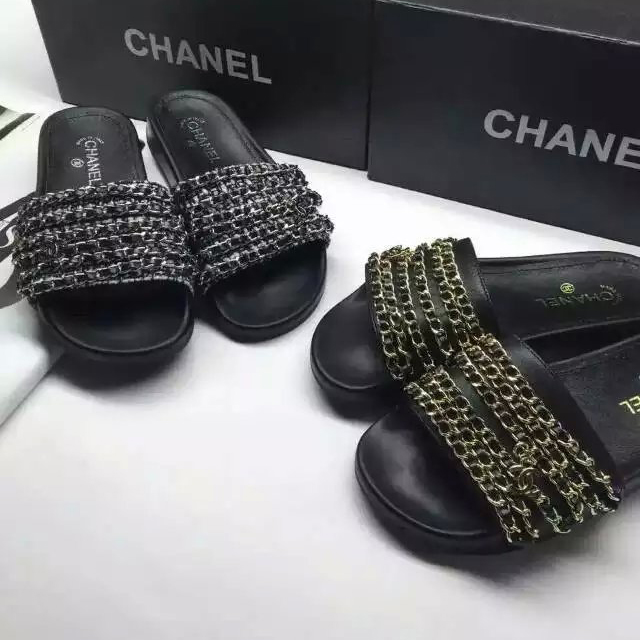 2016 new arrivals chanle Slippers with Chain