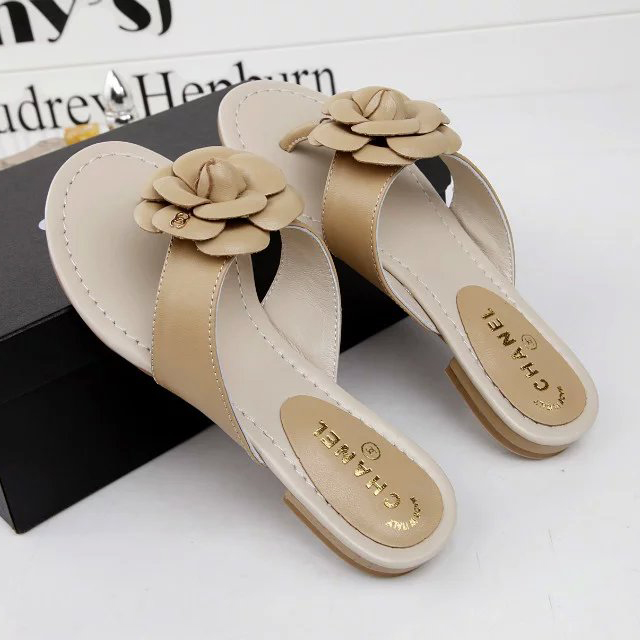 2016 new arrivals chanle women Flip-flops shoes in Sheepskin leather