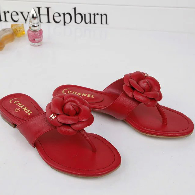 2016 new arrivals chanle women Flip-flops shoes in Sheepskin leather