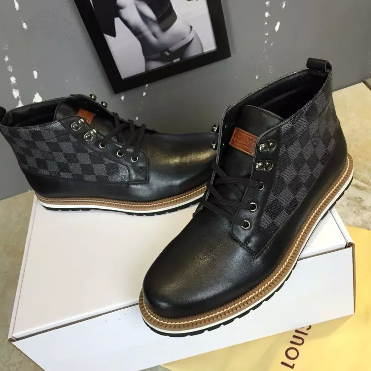 2016 new arrivals louis vuitton Calfskin Leather men casual Boots