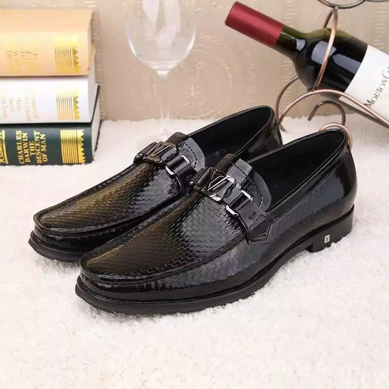 2016 new arrivals louis vuitton Calfskin leather Men business shoes