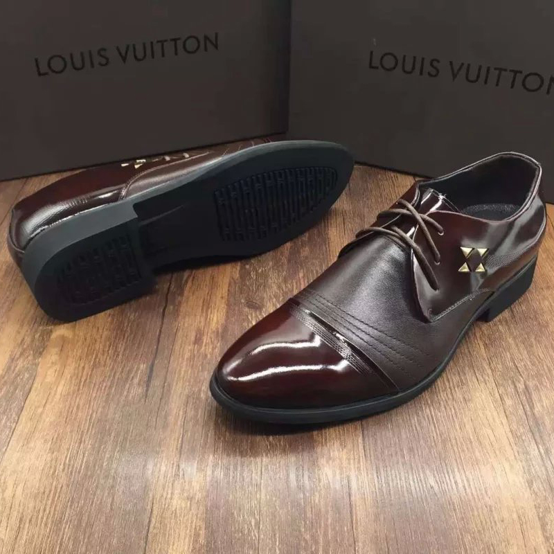 2016 new arrivals louis vuitton Calfskin leather men business casual shoes