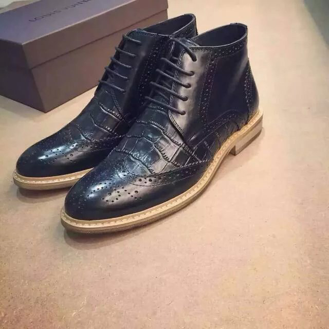 2016 new arrivals louis vuitton Calfskin leather men casual Boots