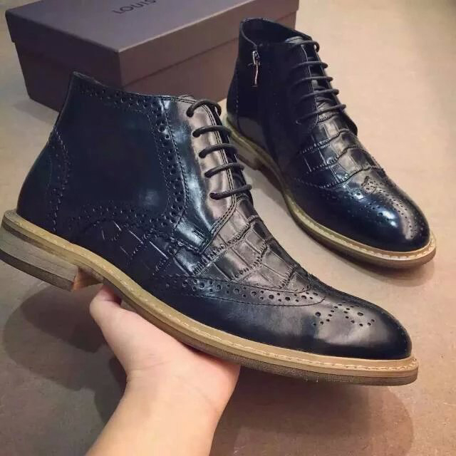 2016 new arrivals louis vuitton Calfskin leather men casual Boots