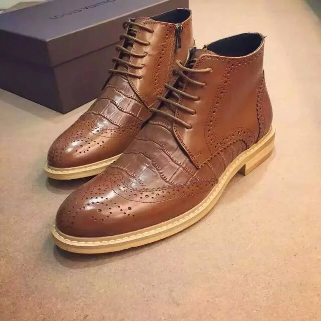 2016 new arrivals louis vuitton Calfskin leather men casual Boots