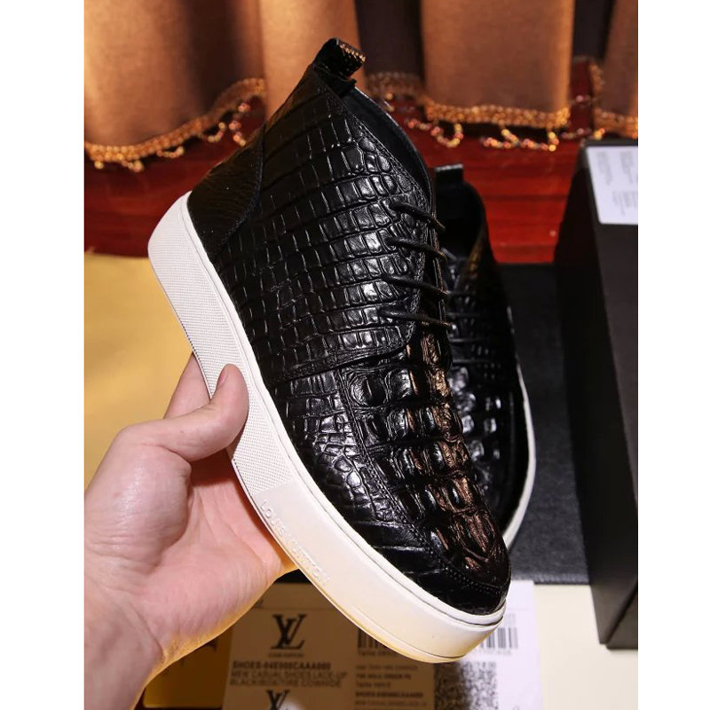 2016 new arrivals louis vuitton Crocodile pressure patterns Leather men casual Boots