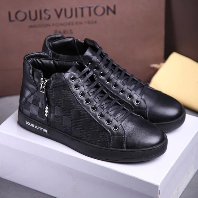 2016 new arrivals louis vuitton pressure patterns Leather men casual Boots