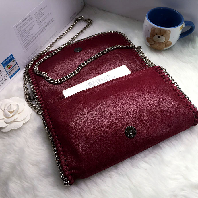 2016 stella mccartney Suede Leather shoulder Bag A3293 Claret