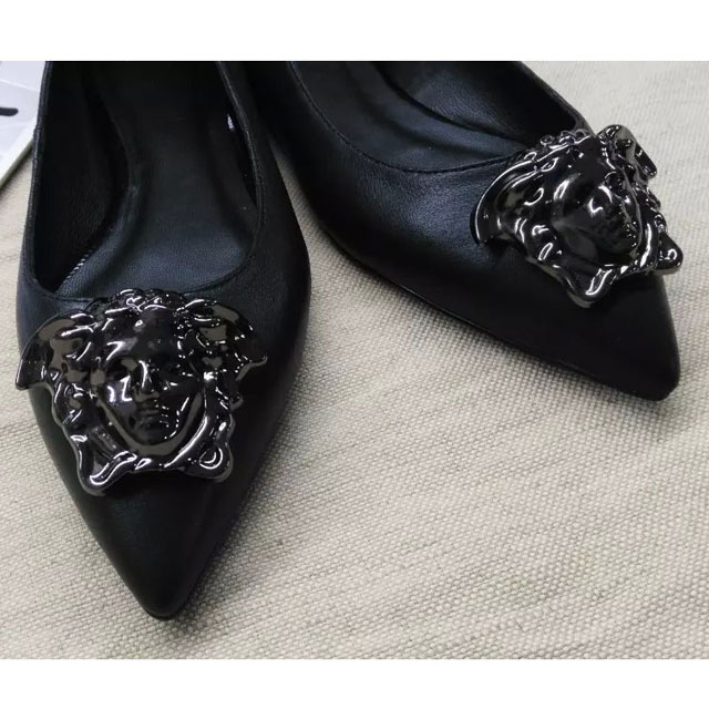 2016 versace women Flats shoes in Calfskin leather