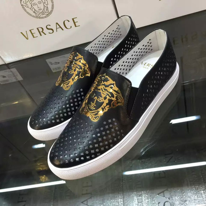 2016 versace women Flats shoes in Calfskin leather inside sheepskin leather