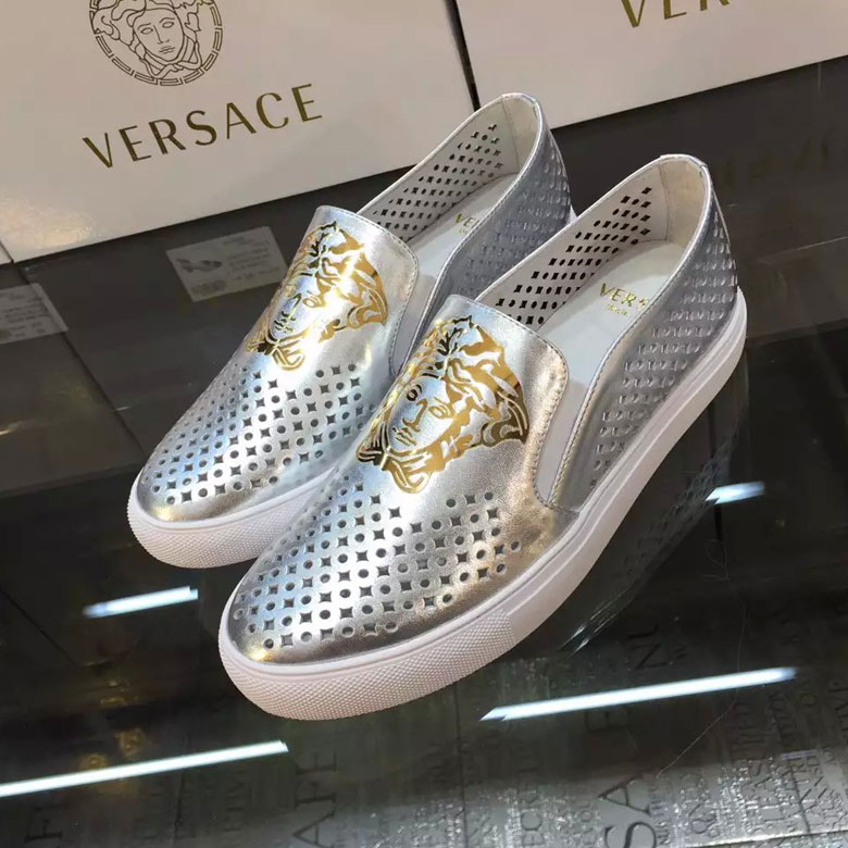 2016 versace women Flats shoes in Calfskin leather inside sheepskin leather